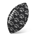 Grey And White Paw Knitted Pattern Print Rugby Ball