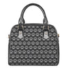 Grey And White Paw Knitted Pattern Print Shoulder Handbag