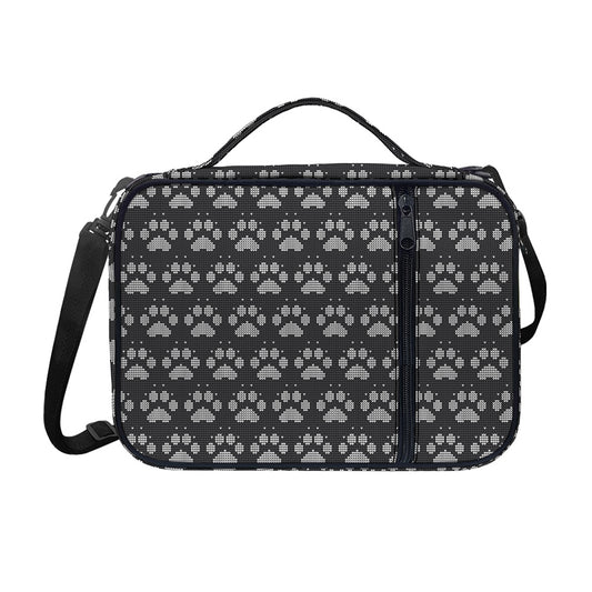 Grey And White Paw Knitted Pattern Print Shoulder Strap Bible Bag