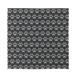 Grey And White Paw Knitted Pattern Print Silk Bandana