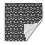 Grey And White Paw Knitted Pattern Print Silk Bandana