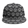 Grey And White Paw Knitted Pattern Print Snapback Cap