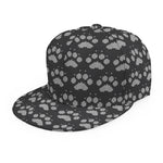 Grey And White Paw Knitted Pattern Print Snapback Cap