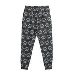 Grey And White Paw Knitted Pattern Print Sweatpants