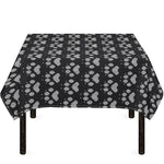 Grey And White Paw Knitted Pattern Print Tablecloth