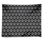 Grey And White Paw Knitted Pattern Print Tapestry