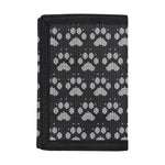Grey And White Paw Knitted Pattern Print Trifold Wallet