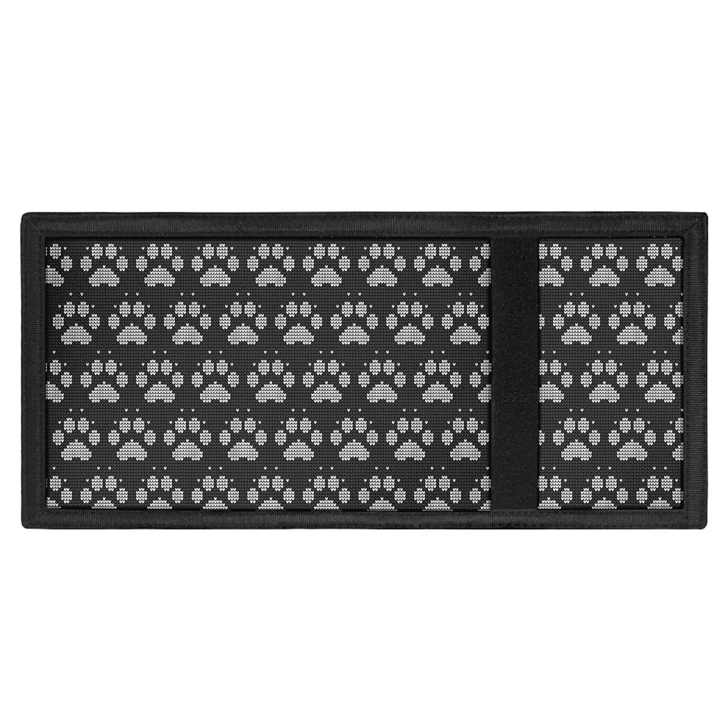 Grey And White Paw Knitted Pattern Print Trifold Wallet
