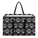 Grey And White Paw Knitted Pattern Print Utility Tote Bag