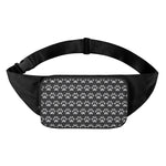 Grey And White Paw Knitted Pattern Print Waist Bag