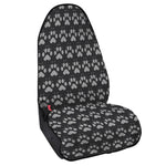 Grey And White Paw Knitted Pattern Print Waterproof Car Seat Cover