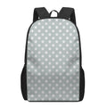 Grey And White Polka Dot Pattern Print 17 Inch Backpack