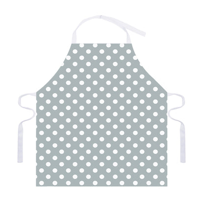 Grey And White Polka Dot Pattern Print Adjustable Apron