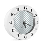 Grey And White Polka Dot Pattern Print Alarm Clock