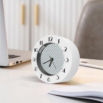 Grey And White Polka Dot Pattern Print Alarm Clock