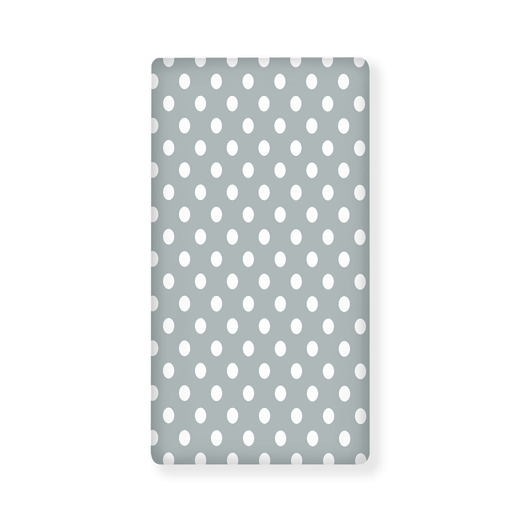 Grey And White Polka Dot Pattern Print Baby Crib Sheet