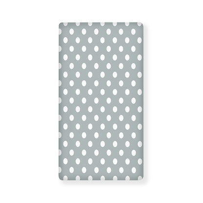 Grey And White Polka Dot Pattern Print Baby Crib Sheet