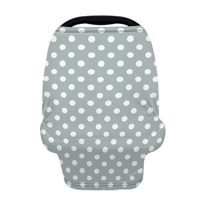 Grey And White Polka Dot Pattern Print Baby Seat Cover