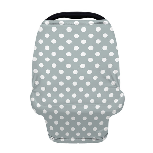 Grey And White Polka Dot Pattern Print Baby Seat Cover