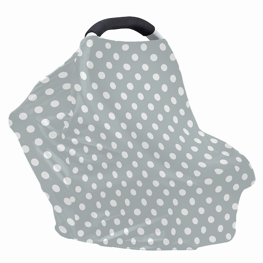 Grey And White Polka Dot Pattern Print Baby Seat Cover
