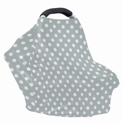 Grey And White Polka Dot Pattern Print Baby Seat Cover
