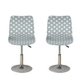 Grey And White Polka Dot Pattern Print Bar Stool Covers