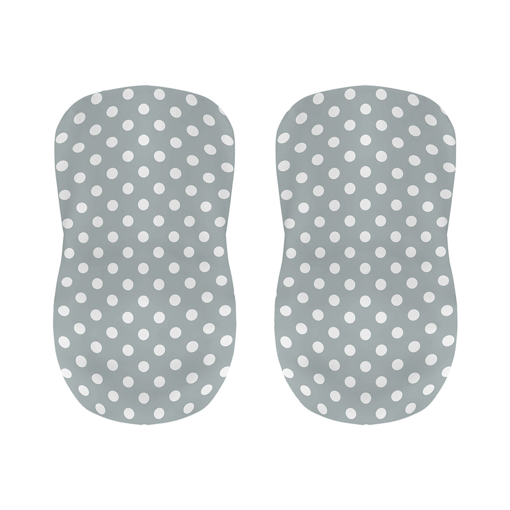 Grey And White Polka Dot Pattern Print Bar Stool Covers