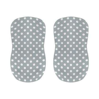Grey And White Polka Dot Pattern Print Bar Stool Covers