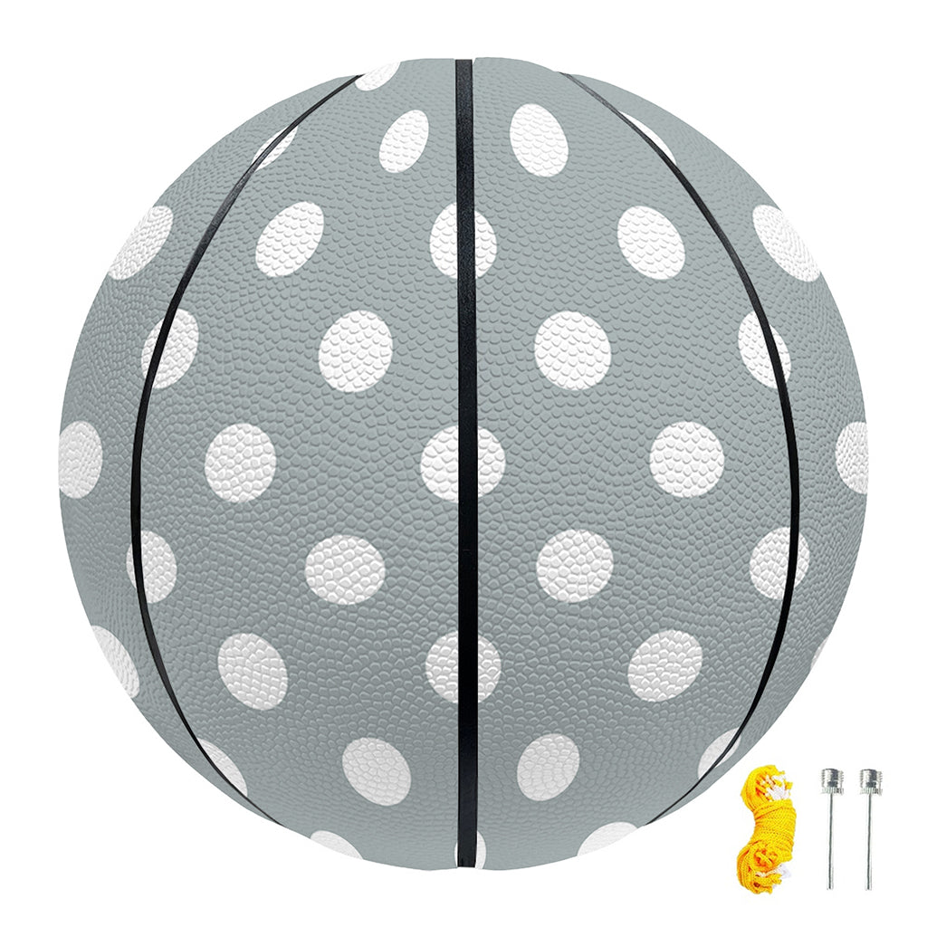 Grey And White Polka Dot Pattern Print Basketball