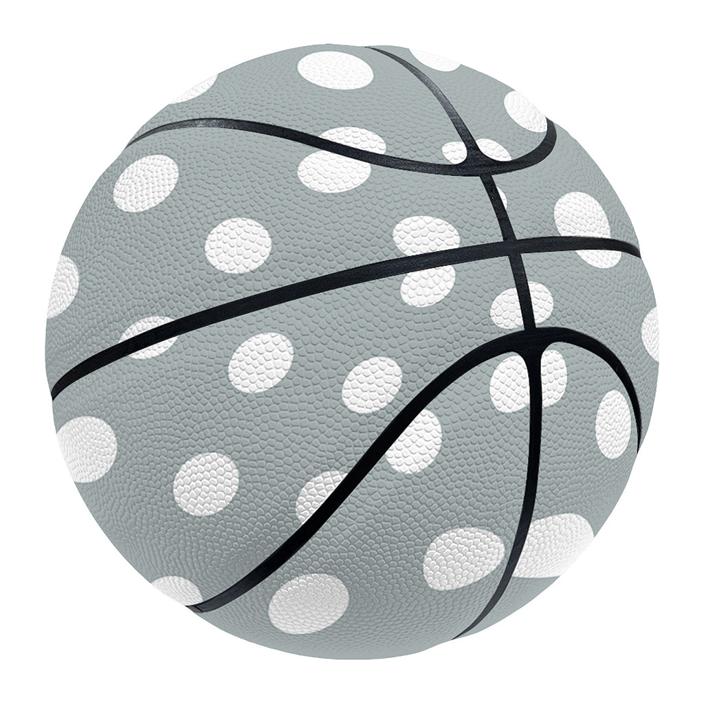 Grey And White Polka Dot Pattern Print Basketball