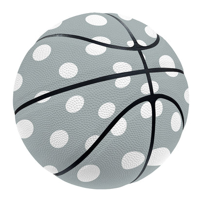 Grey And White Polka Dot Pattern Print Basketball