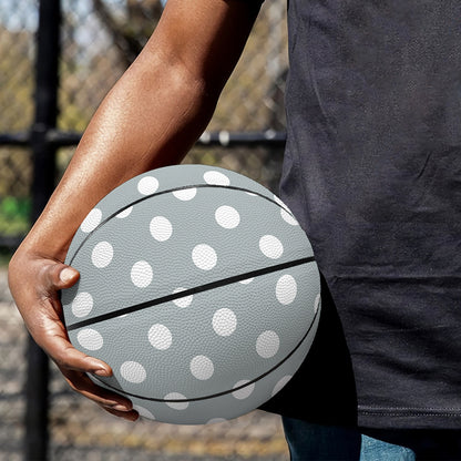 Grey And White Polka Dot Pattern Print Basketball
