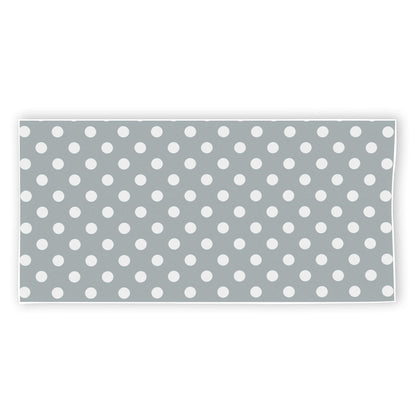 Grey And White Polka Dot Pattern Print Beach Towel