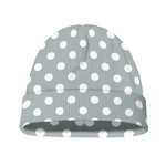 Grey And White Polka Dot Pattern Print Beanie