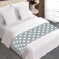 Grey And White Polka Dot Pattern Print Bed Runner