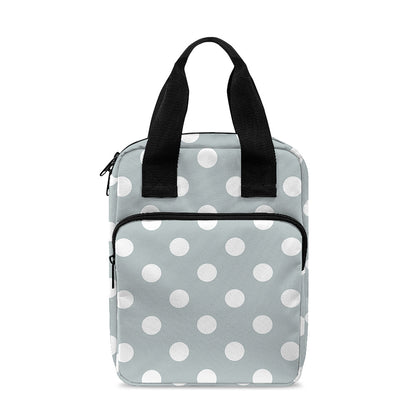 Grey And White Polka Dot Pattern Print Bible Tote Bag