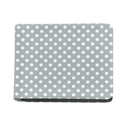 Grey And White Polka Dot Pattern Print Bifold Wallet