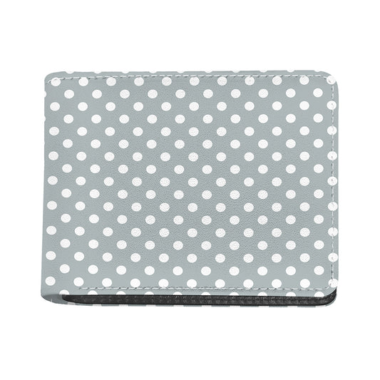 Grey And White Polka Dot Pattern Print Bifold Wallet