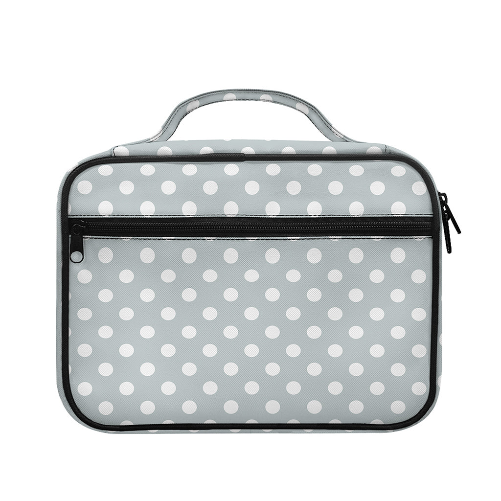 Grey And White Polka Dot Pattern Print Briefcase Bible Bag