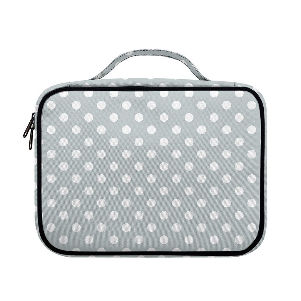 Grey And White Polka Dot Pattern Print Briefcase Bible Bag
