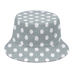 Grey And White Polka Dot Pattern Print Bucket Hat