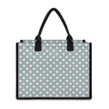 Grey And White Polka Dot Pattern Print Canvas Tote Bag