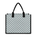 Grey And White Polka Dot Pattern Print Canvas Tote Bag