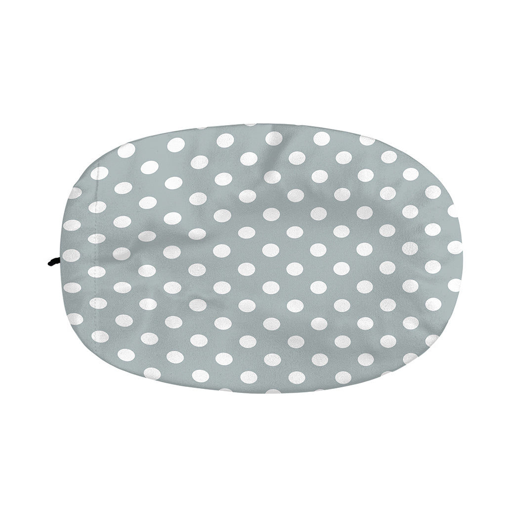 Grey And White Polka Dot Pattern Print Car Side Mirror Covers