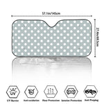 Grey And White Polka Dot Pattern Print Car Windshield Sun Shade