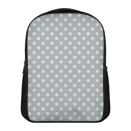 Grey And White Polka Dot Pattern Print Casual Backpack