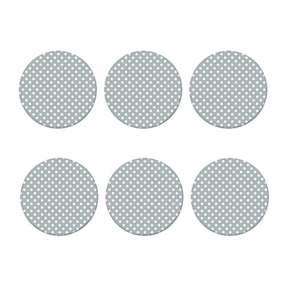 Grey And White Polka Dot Pattern Print Coaster Set