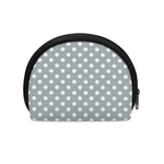 Grey And White Polka Dot Pattern Print Coin Purse