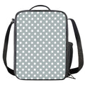 Grey And White Polka Dot Pattern Print Crossbody Lunch Bag