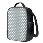 Grey And White Polka Dot Pattern Print Crossbody Lunch Bag